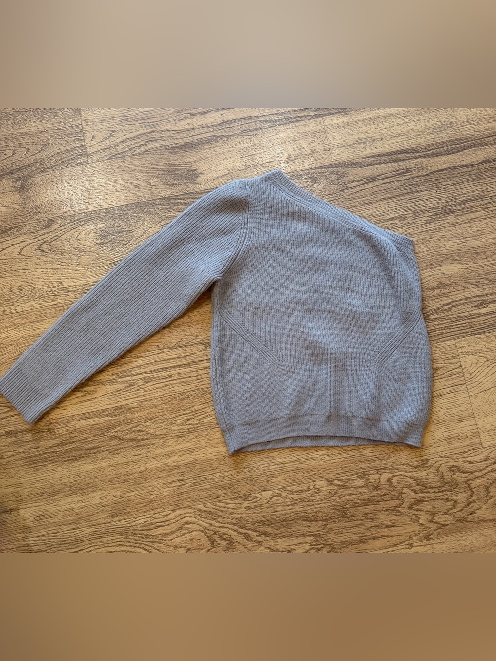 Gray One-Shoulder Knit Sweater